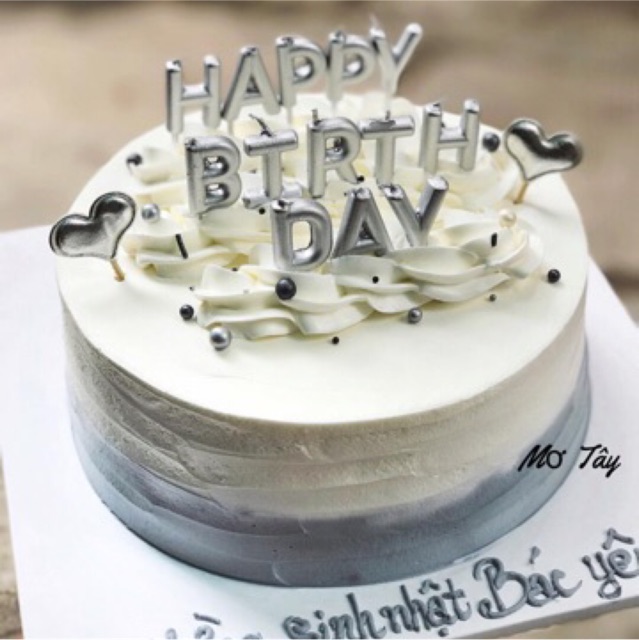 Set nến chữ Happy Birthday vàng/bạc