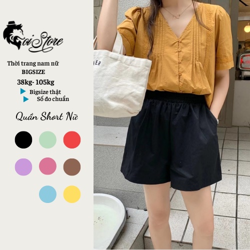 BIGSIZE Quần Short ống rộng nữ 40-100KG LINEN thời trang năng động lưng chun co giãn | BigBuy360 - bigbuy360.vn