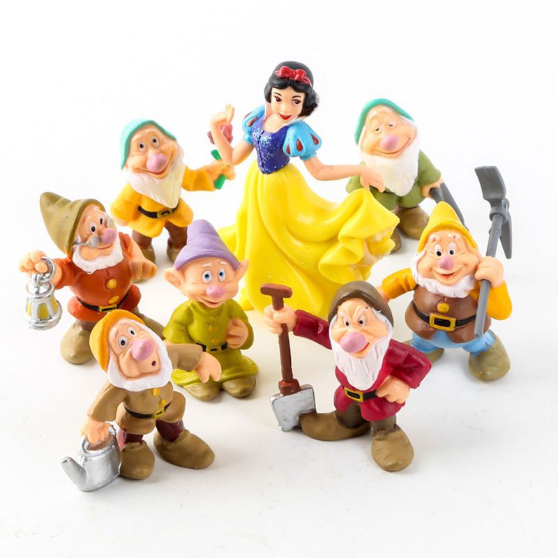 1 Set 8 Mô Hình Công Chúa Bạch Tuyết Và Bảy Chú Lùn