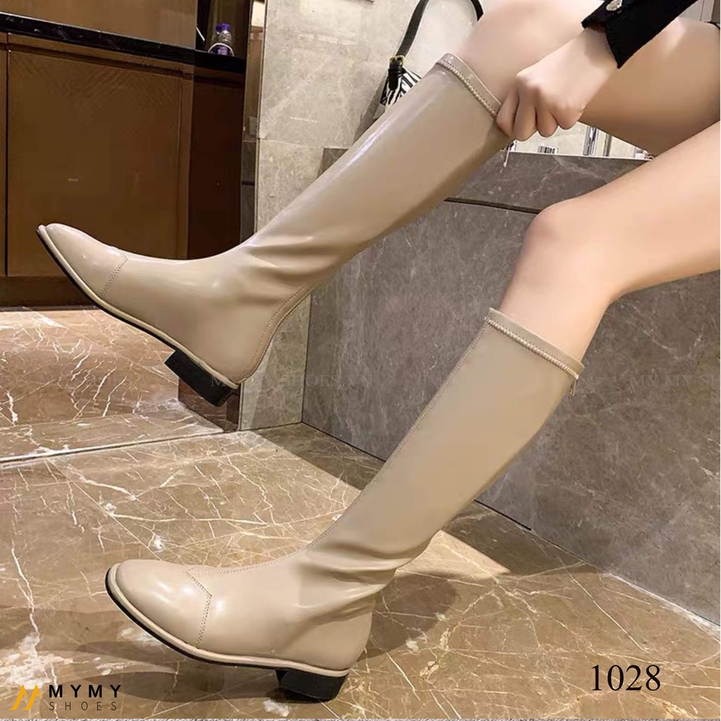 1028 Boot lửng da lì mũi cắt khóa sau 3p | BigBuy360 - bigbuy360.vn