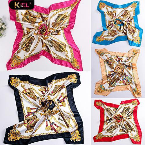 Khăn Quàng Cổ Dạng Vuông 90 X 90Cm Bằng Lụa Satin Thời Trang Cho Nữ