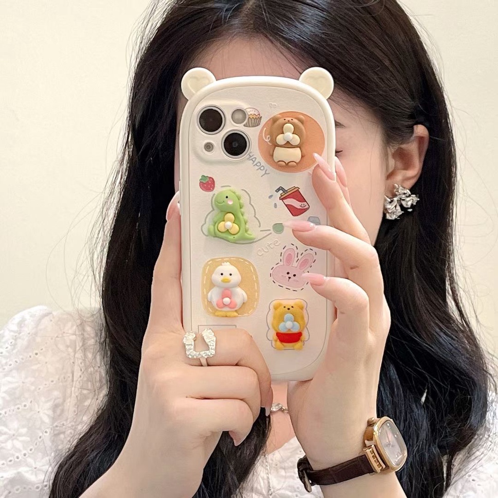 Ốp Điện Thoại Mềm Hình Tai Gấu 3D Cho iphone 13 13 promax X XS XR 11 11 pro max 12 12 pro 12 pro max