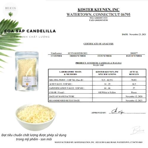 Sáp Candelilla (Mỹ) Koster Keunen - Sáp làm son môi, nguyên liệu mỹ phẩm