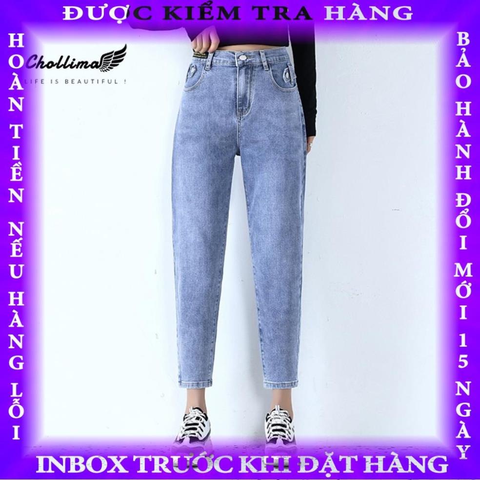 Quần baggy jeans nữ Chollima form rộng lưng thun gắn mạc đen QD008 ulzzang phong cách hàn quốc baybay