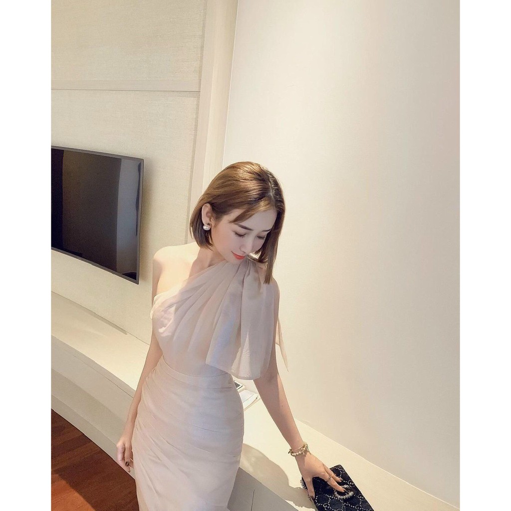 Đầm Ôm Body ❤️FREESHIP❤️ Dự Tiệc Nhún Thân Lệch Vai Nơ