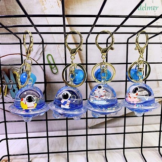 DELMER Fashion Liquid in the Oil Keychain Gifts Key Pendant Astronauts Floating Keychain Women Key Ring Charm Exquisite Kids Acrylic Car Key Holder