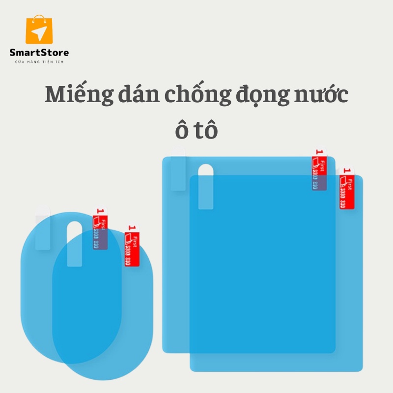 Miếng dán chống bám nước, Bộ 4 miếng dán chống bám nước gương chiếu hậu ô tô và kính hông