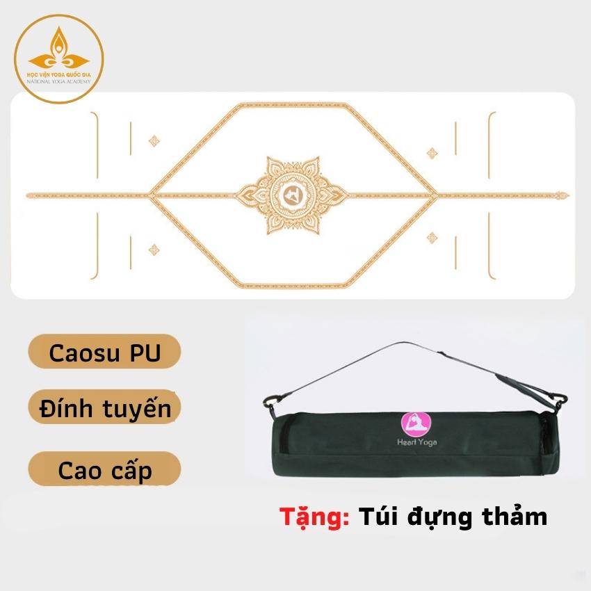 Thảm tập cao su non Pu cao cấp định tuyến kẻ chỉ vàng chống trơn trượt 5mm thấm mồ hôi tốt