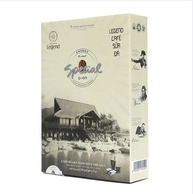 Cà phê sữa đá hòa tan Trung Nguyên Legend hộp 9 gói x 25g