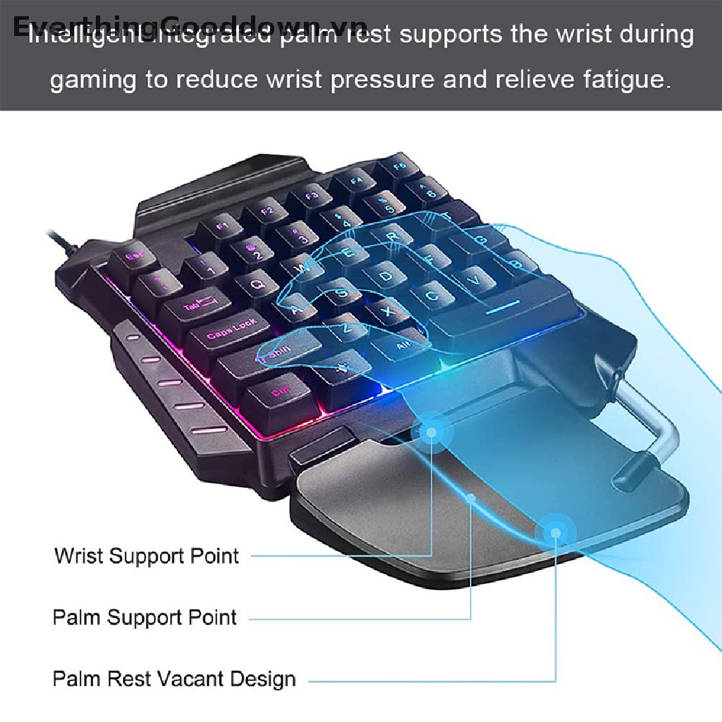 Everthingdown Bàn Phím Cơ Gaming Mini Có Đèn Nền RGB