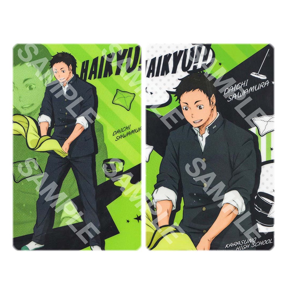 Ảnh card bo góc in hình HAIKYUU!! VUA BÓNG CHUYỀN ver CLEANING thẻ bo viền 5*8cm #
