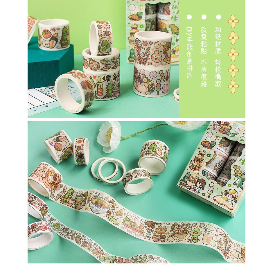 Set 10 cuộn băng washi series phim hoạt hình - taphoagaunho