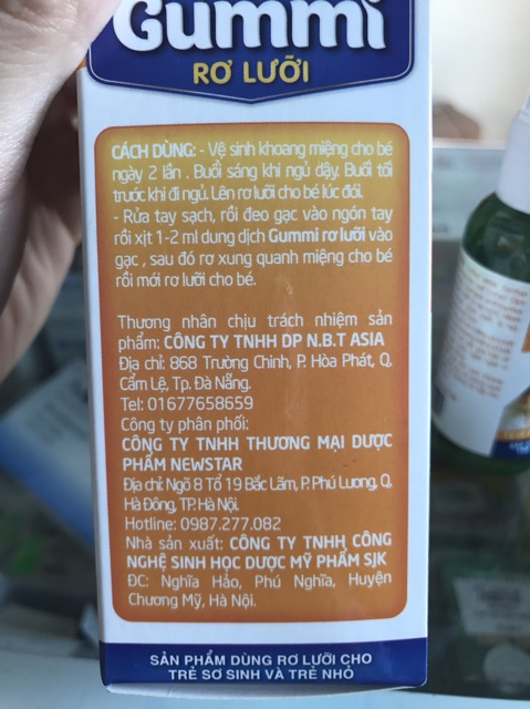 Dung dịch rơ lưỡi cho bé Gummi