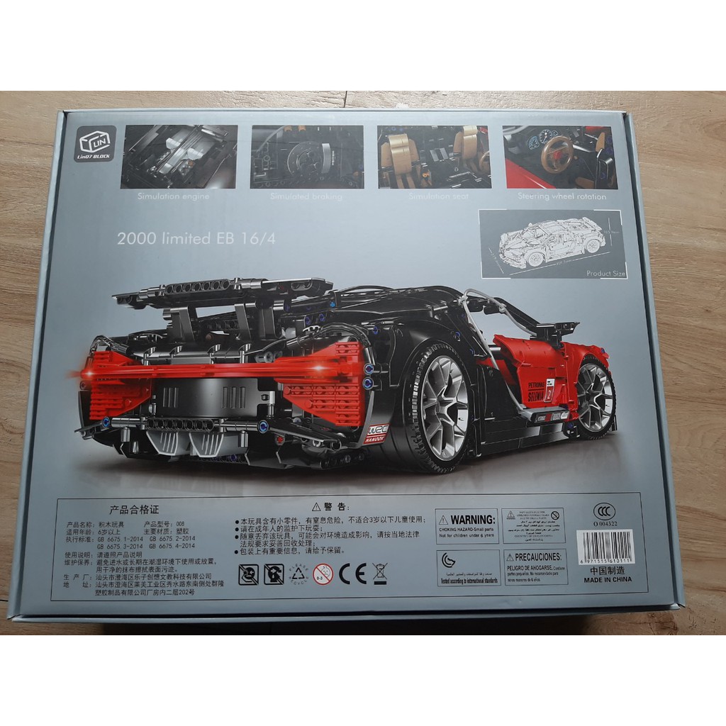 Lắp ghép Mô hình siêu xe Technician 008 Siêu Xe Bugatti Chiron màu màu đỏ mẫu mới nhất