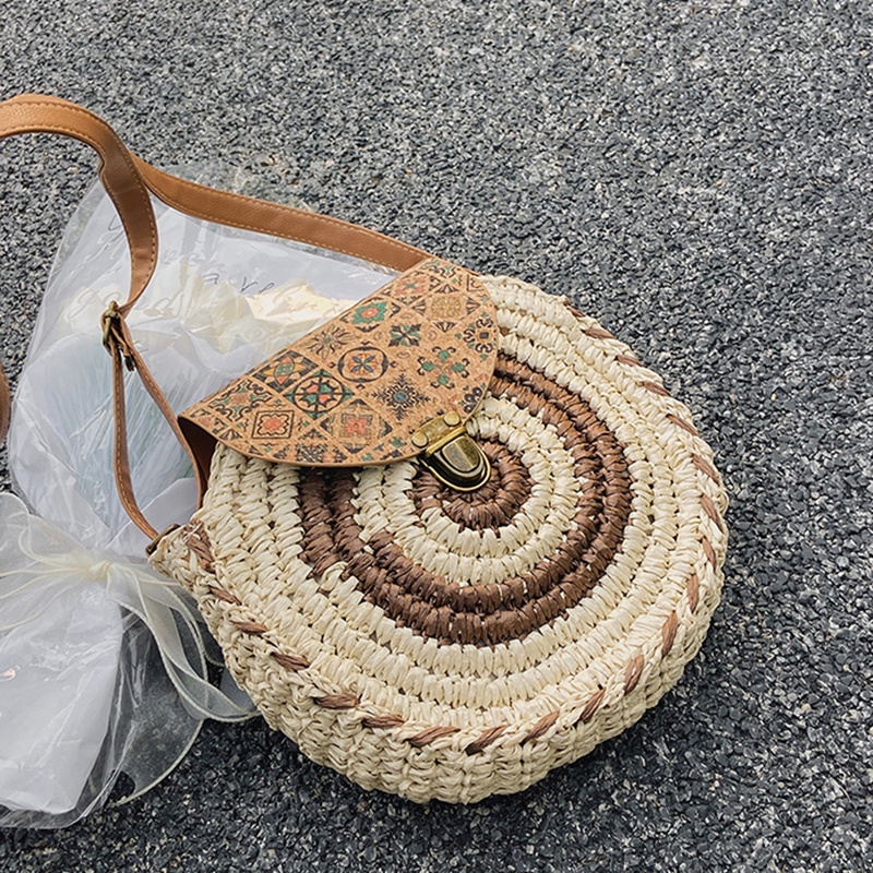 Ielgy niche Dệt messenger Hình Tròn Nhỏ Cho Nữ