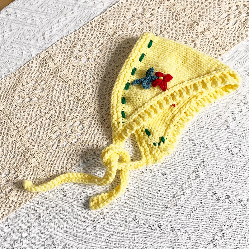 Mũ Len Dệt Kim Thủ Công Bảo Vệ Tai Kiểu Vintage Dễ Thương Cho Bé Gái