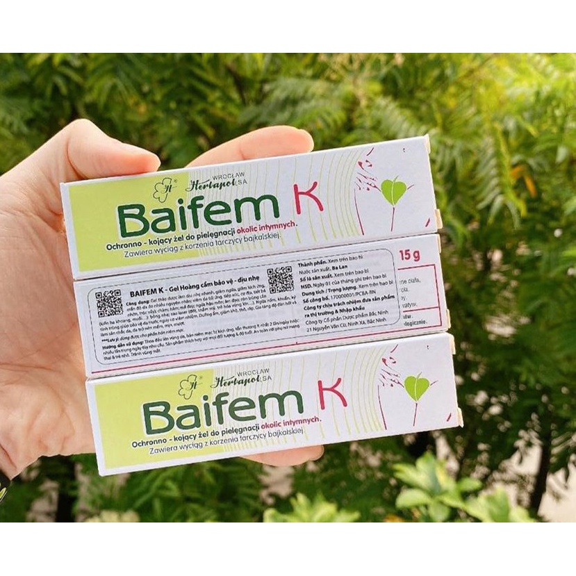 Gel dưỡng ẩm Baifem K  bảo vệ dịu nhẹ da cơ địa, chàm sữa, mẩn ngứa tuýp 15g
