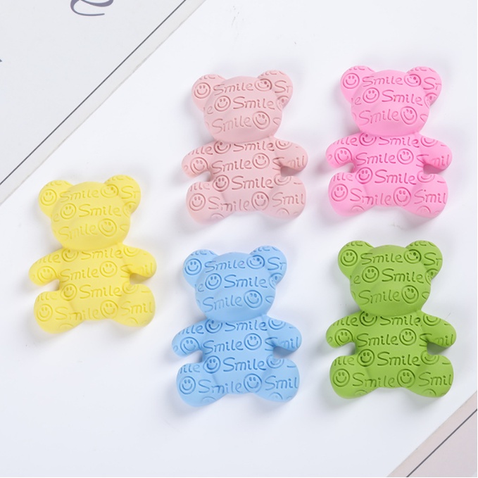 Sticker gắn dép sục Crocs hình gấu Smile nhiều màu