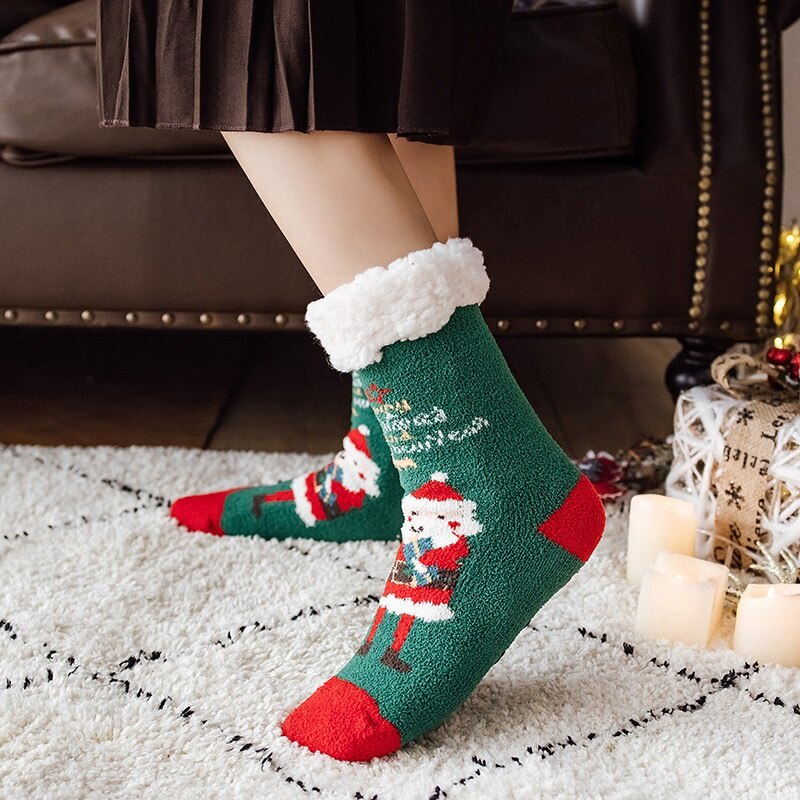 Take Talk Vớ bông mềm mại giữ ấm mùa đông phong cách giáng sinh mới cho nữ
