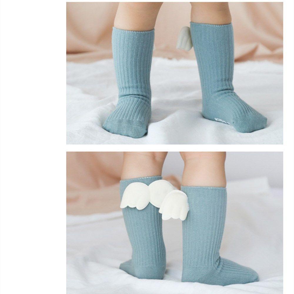 Vớ Cotton Mềm Cao Đến Đầu Gối In Hình Đôi Cánh Thiên Thần Thời Trang Hè Thu