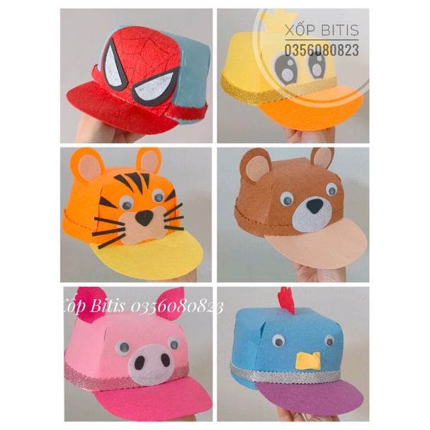 Mũ nỉ đồ dùng mầm non - góc bản thân, góc bán hàng