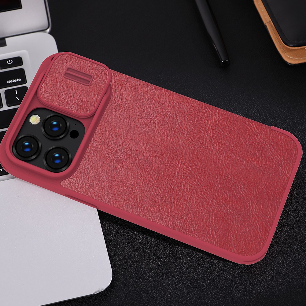 Ốp Điện Thoại Nillkin Bằng Da Nắp Lật Chống Sốc Kèm Ngăn Đựng Thẻ Cho iPhone 14 Pro Max Giá Đỡ