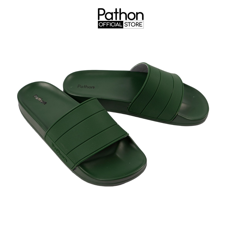 Dép nam nữ quai ngang slipper Pathon quai PVC và đế PU xanh lá mẫu 2 SD55