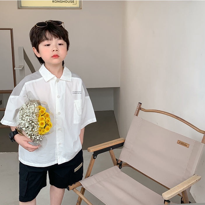 [Babycat Hàng Có Sẵn Áo Sơ Mi Cotton Tay Ngắn Phong Cách Nhật Hàn Nhật Bản Thời Trang Mùa Hè 2022 Kiểu Dáng Mới Cho Bé Trai