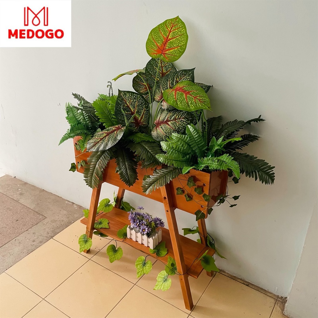 Chậu gỗ MEDOGO trồng cây nâng cấp, chậu trồng cây trang trí-02