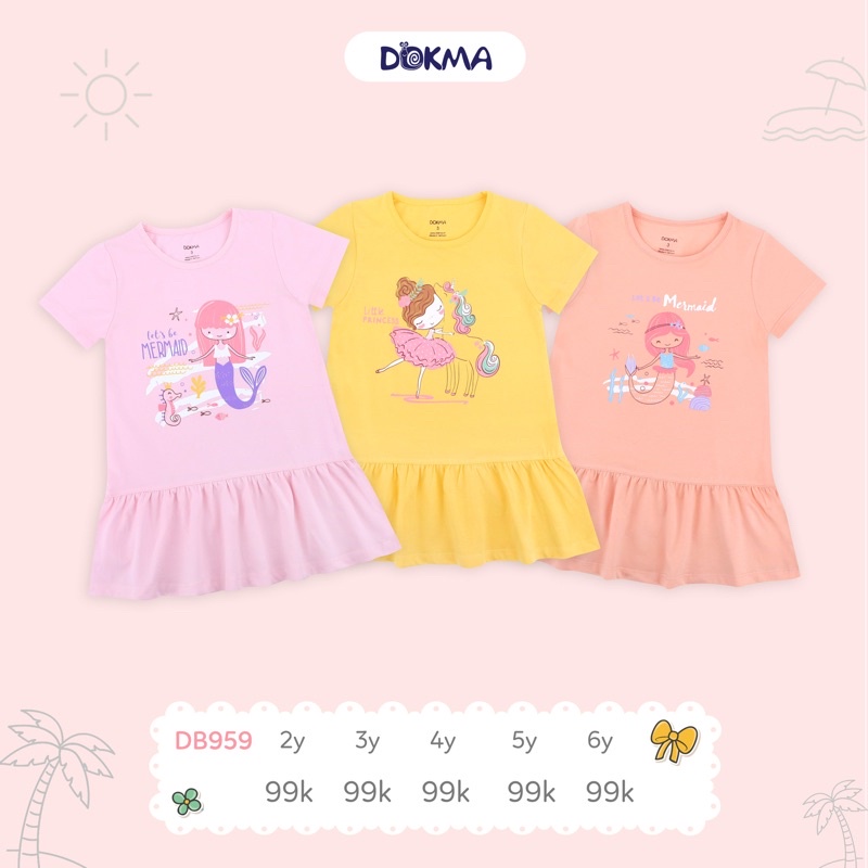 Váy cotton chun đuôi cá Dokma mềm, mát