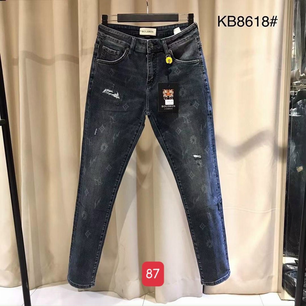 Quần Jean Nam chất Bò cao cấp ❤️FREESHIP❤️ Jean Nam rách phối họa tiết siêu Hot thời trang cá tính Tô Tồ Shop - QJNM87