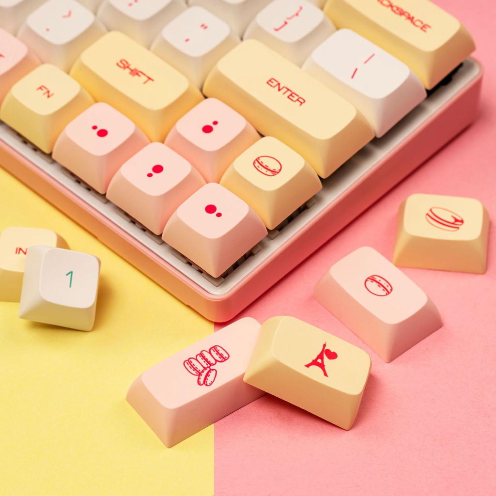 Keycap Macaroon XDA cho bàn phím cơ in Dyesub chất liệu PBT Mistore