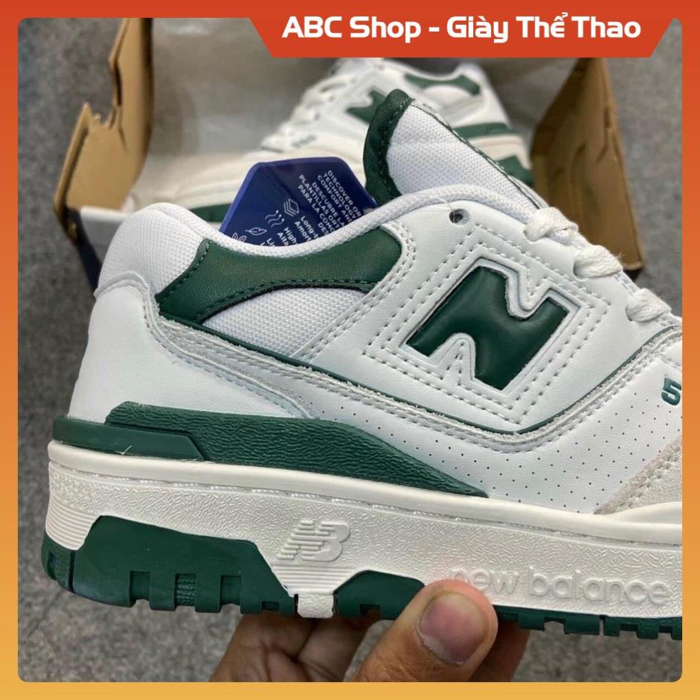 [FreeShip+ Hàng Xịn] Giày thể thao sneaker nb 550 Trắng xanh lá, Giầy Newbalance 550  trắng N xanh Hot trend