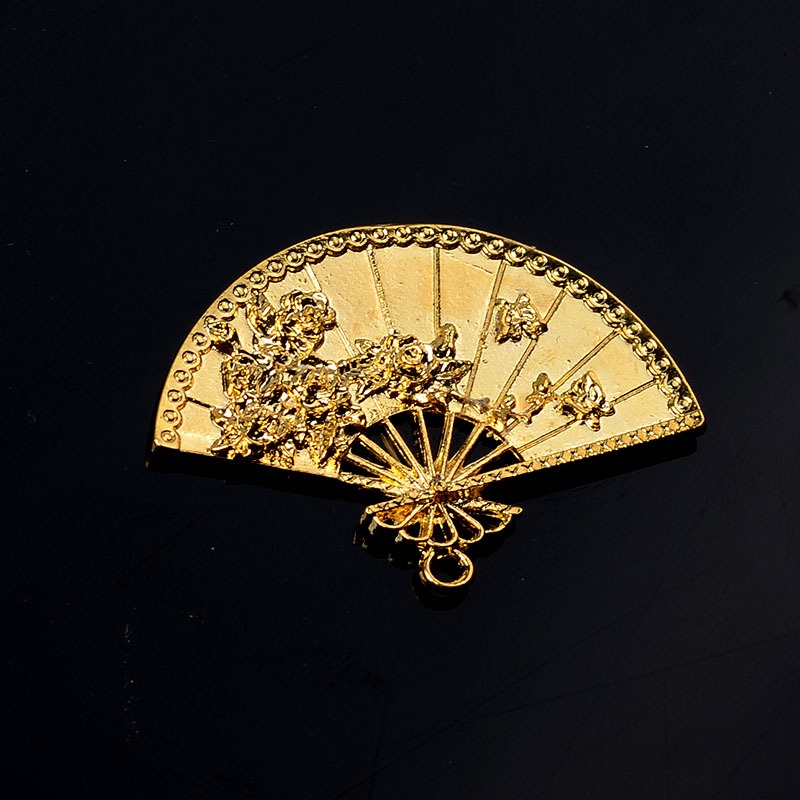 (1 cái)Phiến đúc hình quạt 53*39mm, Nguyên liệu làm trang sức cổ trang, Nguyên liệu diy