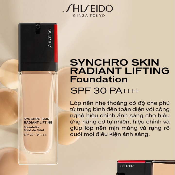 [Mã COSSD5 giảm 10% đơn 600K] Phấn nền dạng lỏng Shiseido Synchro Skin Radiant Lifting Foundation 30ml