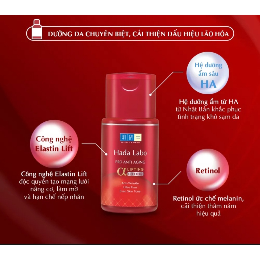 Dung dịch dưỡng cải thiện lão hóa da Hada Labo Pro Anti Aging Lotion 100ml