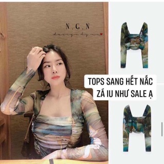 Áo lưới chun eo đẹp xuất sắc