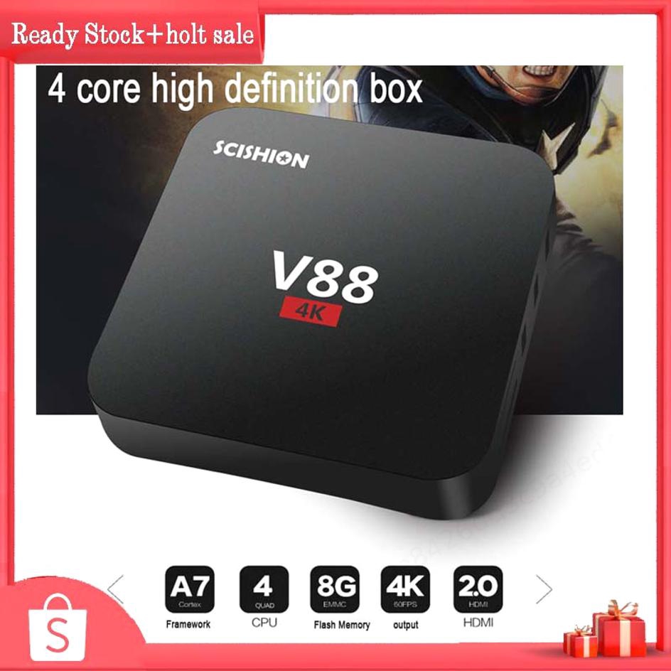 Bộ Tv Box V88 1 + 8g 2 + 16g Tv Box Android Box Thông Minh 4k Rk3229 Android 7.1 Và Phụ Kiện