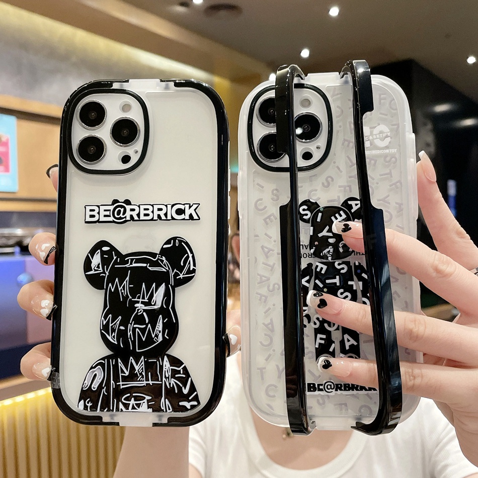 Ốp Điện Thoại Dẻo Họa Tiết Hoạt Hình Quái Vật Kèm Giá Đỡ Cho iPhone 7 8 Plus X XR XS Max 11 12 13 Pro Max