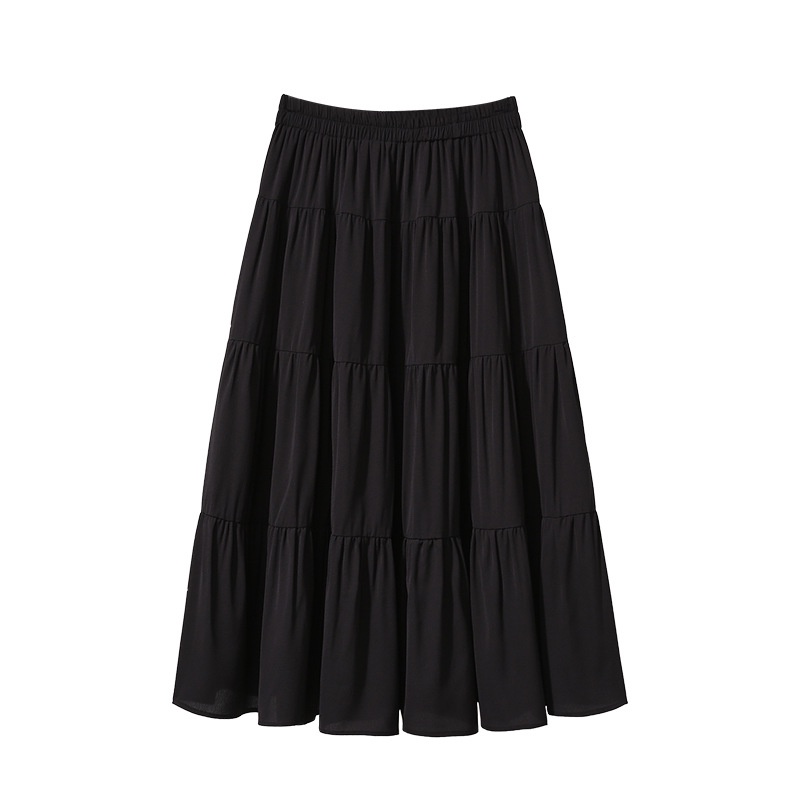 Chân váy nữ 🌸 Váy babydoll xếp tầng với thiết kế dáng dài maxi màu đen phong cách công chúa HOLASTORE99 | BigBuy360 - bigbuy360.vn