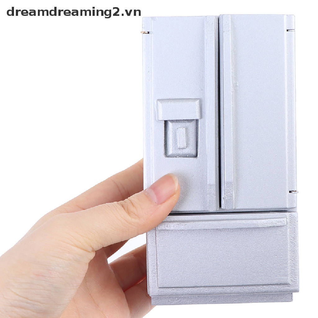 Mô hình tủ lạnh mini trang trí nhà búp bê tỉ lệ 1/12