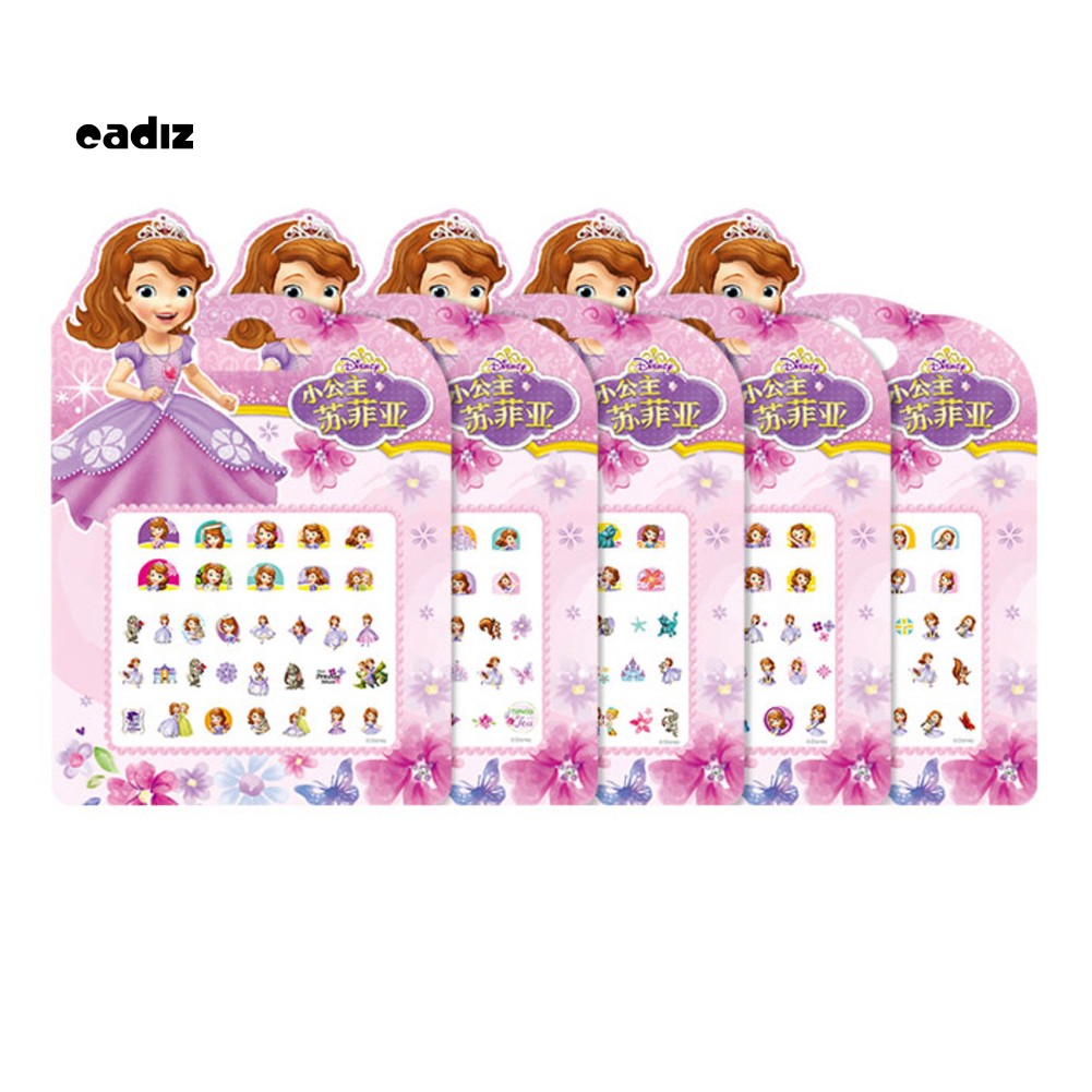 [Hàng mới về] Tấm Nhãn Dán Dán Móng Tay Hình Chuột Mickey/ Minnie/ Công Chúa Hoạt Hình Màu Trắng Bắt Mắt