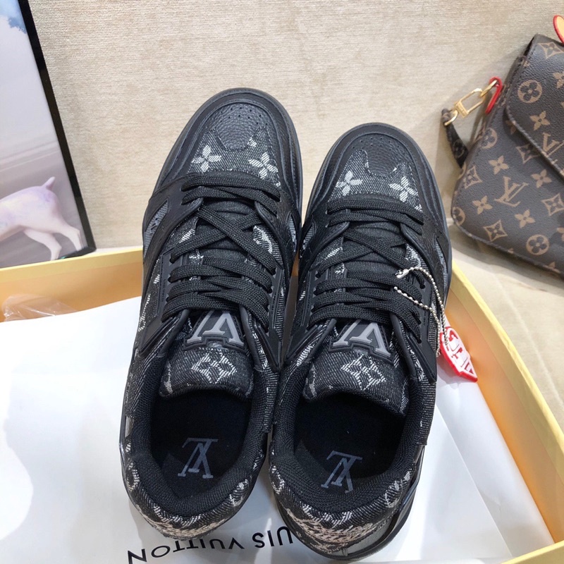 Giày thể thao unisex da thật cao cấp thương hiệu LOuis Vuitton LV