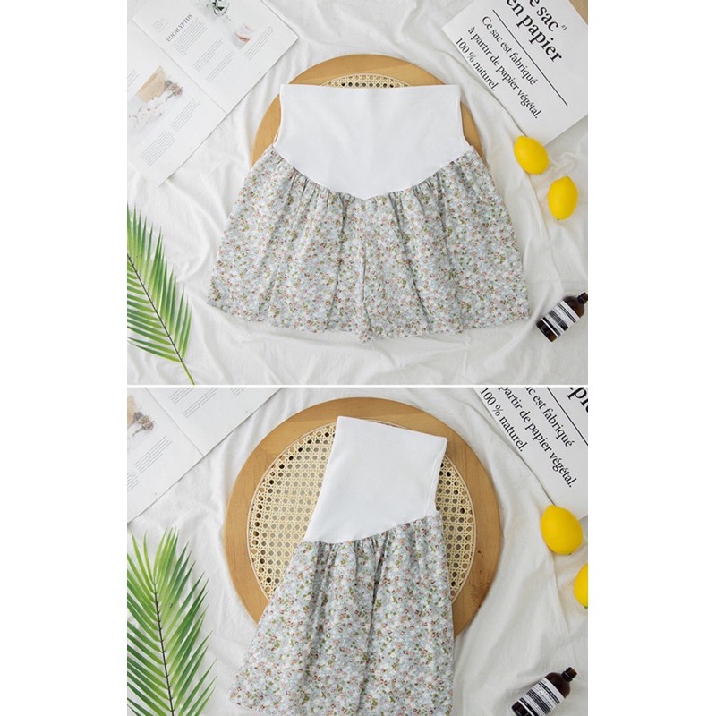 quần short bầu giả váy ống rộng vải voan nhẹ mát hợp thời trang mặc hè hoa nhí ✅sẵn hàng màu tím đủ size ✅