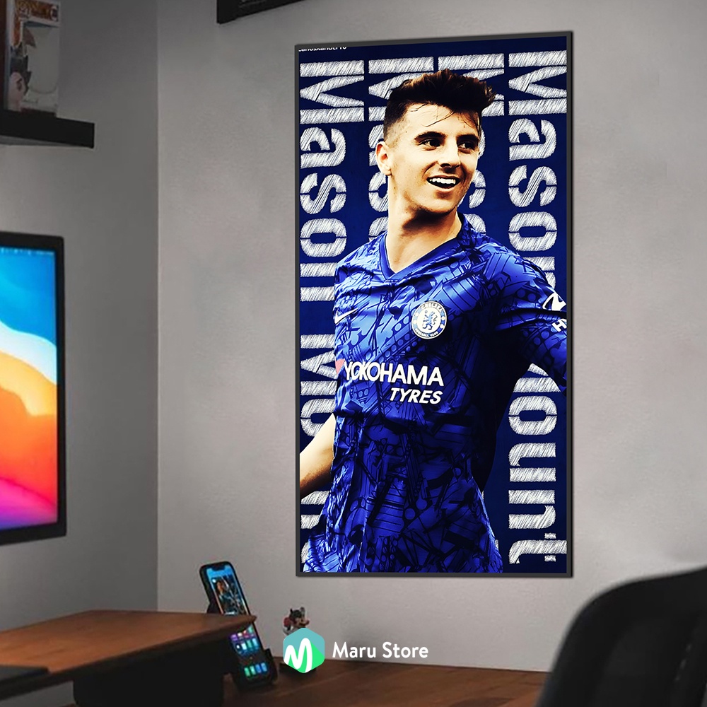 Tranh Bóng Đá Cầu Thủ Chelsea Mason Mount Treo Trang Trí Phòng Khách
