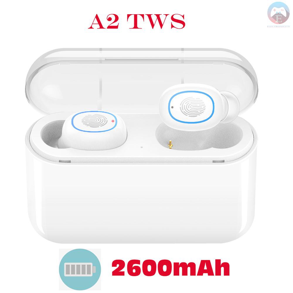 tai nghe không dây A2 TWS BT 5.0 âm thanh hifi kèm cục sạc 1500mAh cho điện thoại