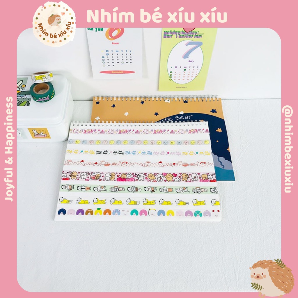 Sổ chiết lưu trữ sticker washi tape bìa màu siêu cute size A4/A5 VT303