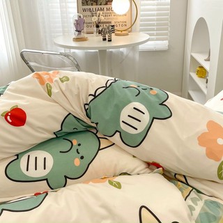 BỘ CHĂN GA POLY KHỦNG LONG CÀ CHUA hot hit (4món)