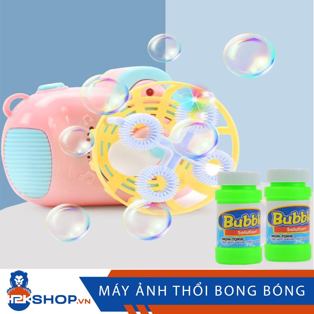Máy Thổi Bong Bóng Hình Máy Ảnh Hoạt Hình Có Nhạc Cho Bé