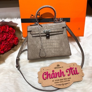 Túi H.M kelly size 25 (ghi đá)
